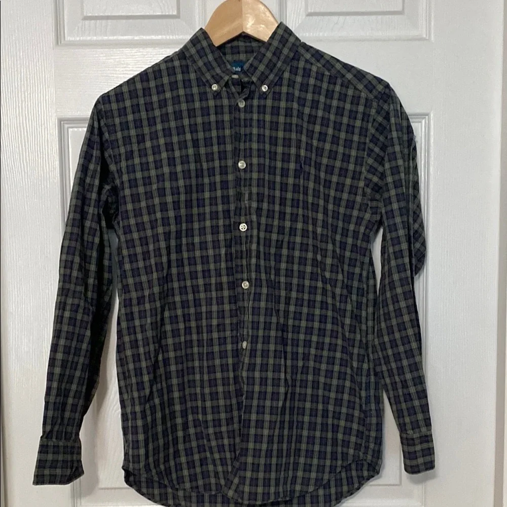Ralph Lauren Navy and Green Checkered Shirt